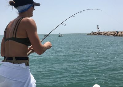 Sam Garza redfishing at jetties